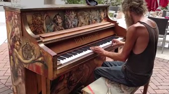 Homeless Man Plays Piano