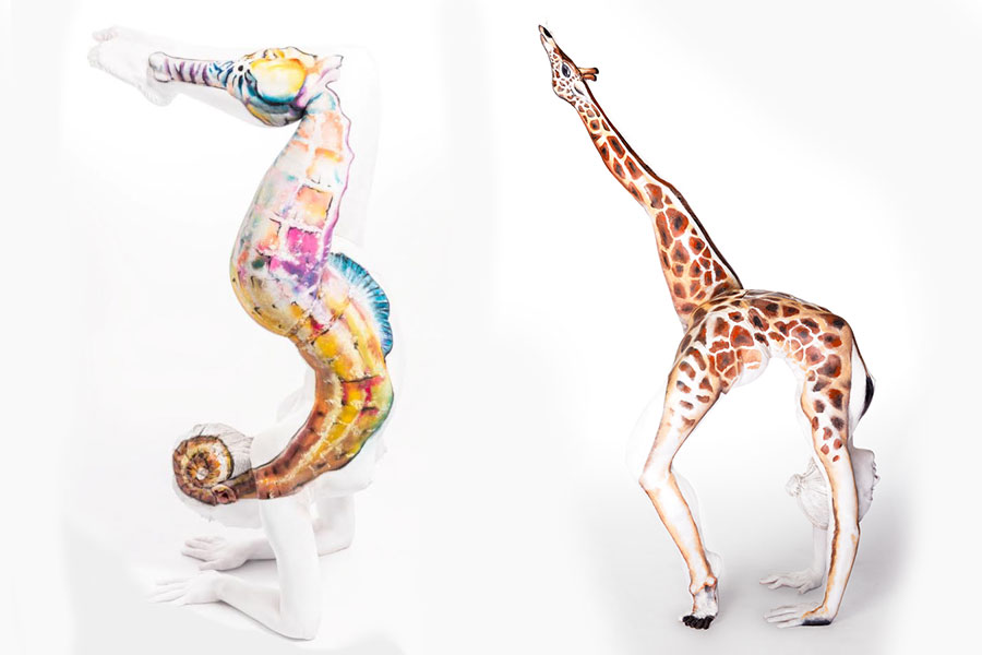 Body Art Giraffe Seahorse